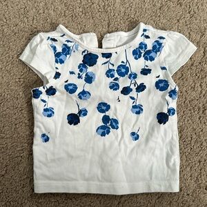 Play Janie And Jack blue Floral Girl White Top 6-12 months